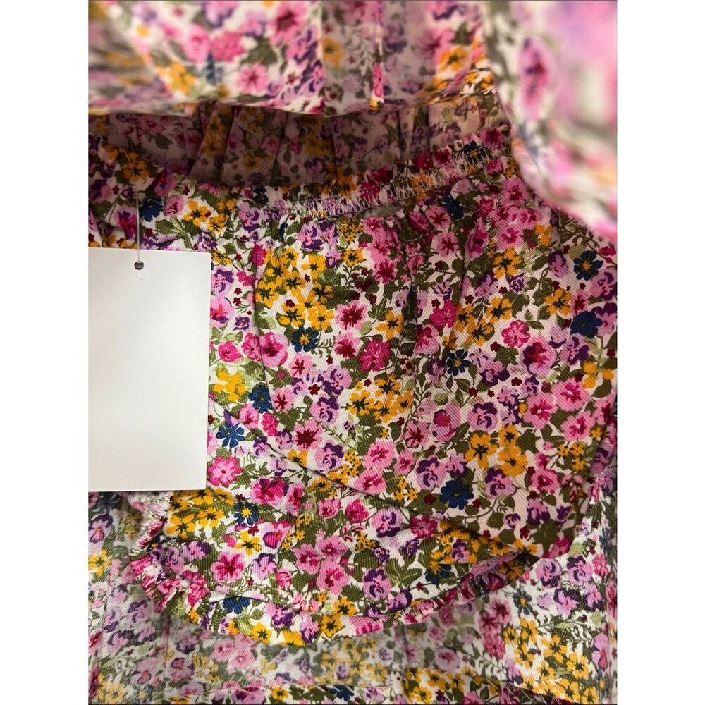 Bonnie Baby Pink floral long sleeve smocked dress with diaper cover size 12 m - Picture 11 of 13
